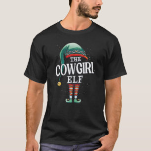Cowgirl Elf Christmas Group Xmas Pajama Party T-Shirt