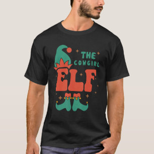 Cowgirl Elf Family Matching Christmas Pjs Funny T-Shirt