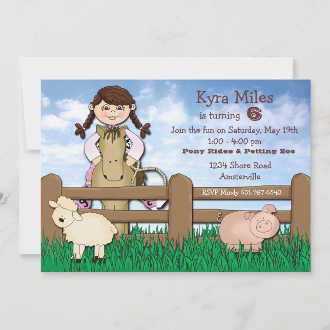 Cowgirl Farm Invitation (Front)