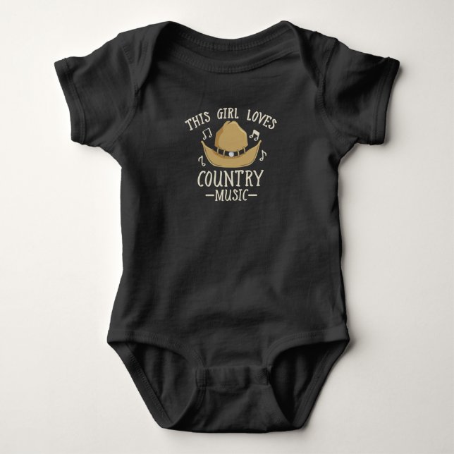 Cowgirl Female Country Music Lover Western Dancing Baby Bodysuit (Front)