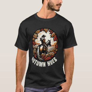 Cowgirl, female rider. Autumn hues. T-Shirt