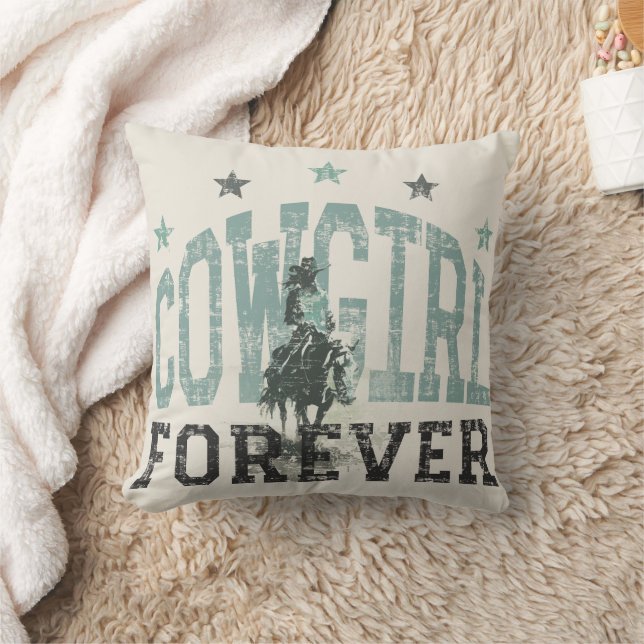 Cowgirl Forever Western Trendy   Cushion (Blanket)