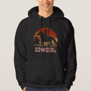 Cowgirl Girl Horse Riding Vintage Style Rodeo Texa Hoodie