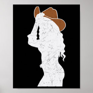 Cowgirl Hat Barrel Racing Horseback Riding Rodeo Poster