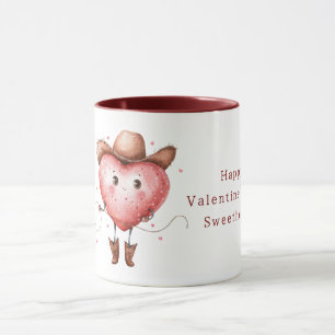 Cowgirl Hat Boots Heart Valentine's Day Mug