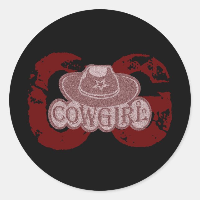 Cowgirl Hat!  Classic Round Sticker (Front)