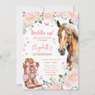 Cowgirl Horse Birthday Invitation