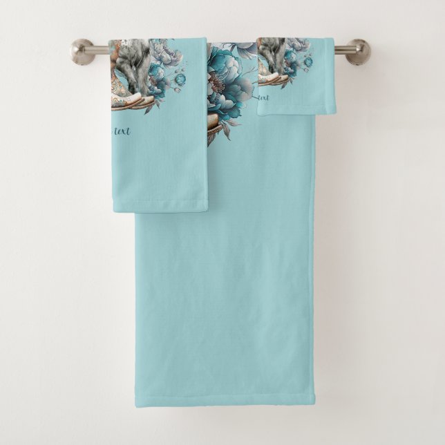 Cowgirl horse cowboy boots hat floral western  bath towel set (Insitu)