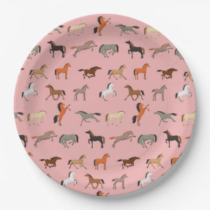Cowgirl Horse Lover Gift, Women & Girls Kid Paper Plate