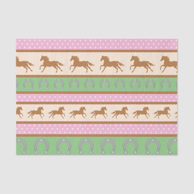 Cowgirl Horse Pony Cute 1st Birthday Party Theme Tissue Paper (Front)