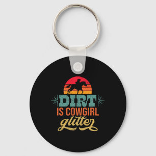 Cowgirl Horseback Riding Country Rodeo Retro Vinta Key Ring
