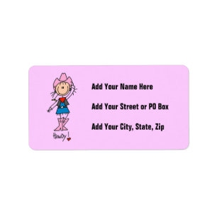 Cowgirl in Pink T-shirts and Gifts Label