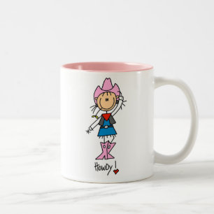 Cowgirl in Pink T-shirts and Gifts Two-Tone Coffee Mug