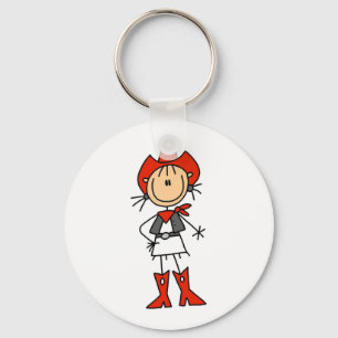 Cowgirl in Red T-shirts and Gifts Key Ring