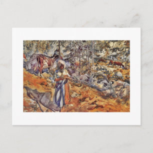 Cowgirl in the Meadow Postcard