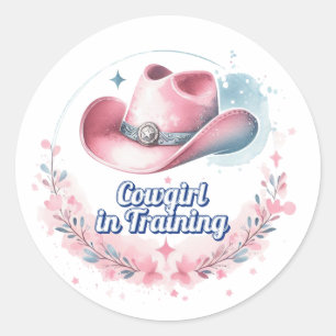 Cowgirl in Training Classic Round Sticker