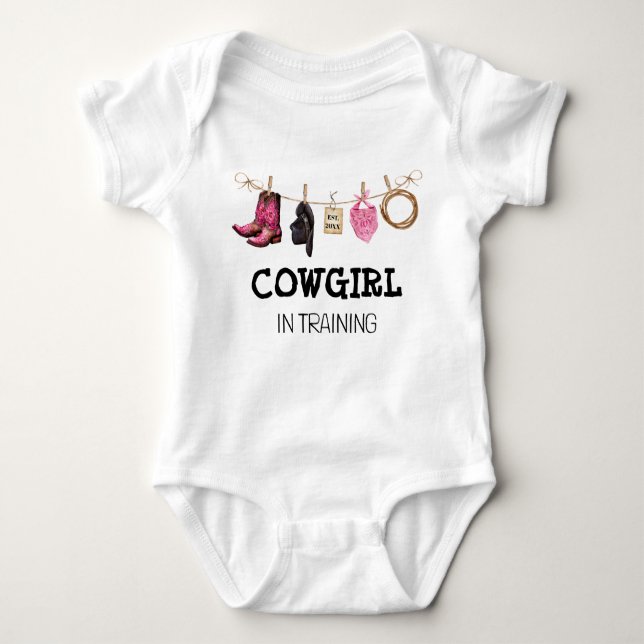 Cowgirl in Training Western Country Baby Bodysuit (Front)