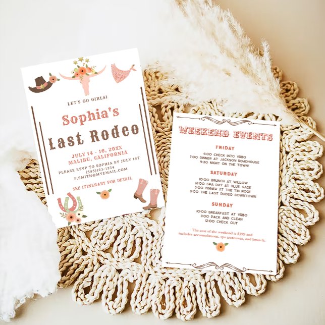 Cowgirl Last Rodeo Bachelorette Party Invitation (Creator Uploaded)