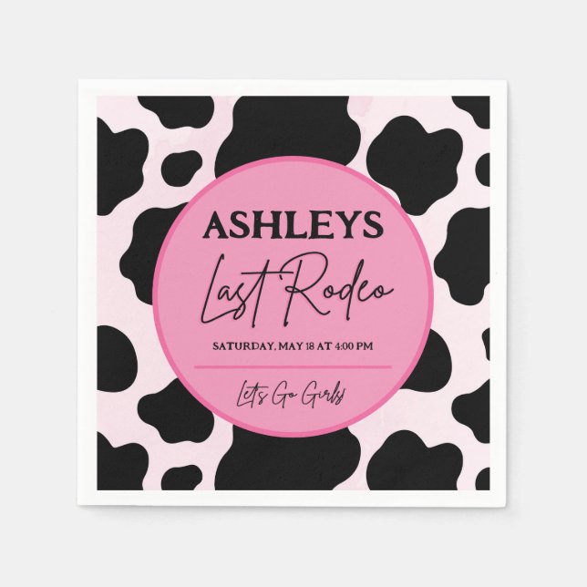 Cowgirl Last Rodeo Personalised Party Napkins (Front)