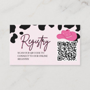 Cowgirl Last Rodeo Pink QR Code Registry Card