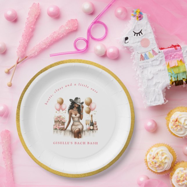 Cowgirl Last Rodeo Western Bachelorette Party Paper Plate (Party)