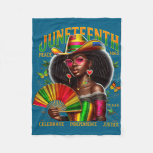 Cowgirl melanin girl juneteenth 1865 black pride fleece blanket