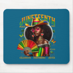 Cowgirl melanin girl juneteenth 1865 black pride mouse pad