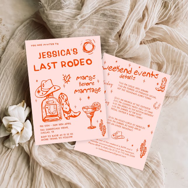 Cowgirl Nashville Last Rodeo Bachelorette Weekend Invitation (Creator Uploaded)