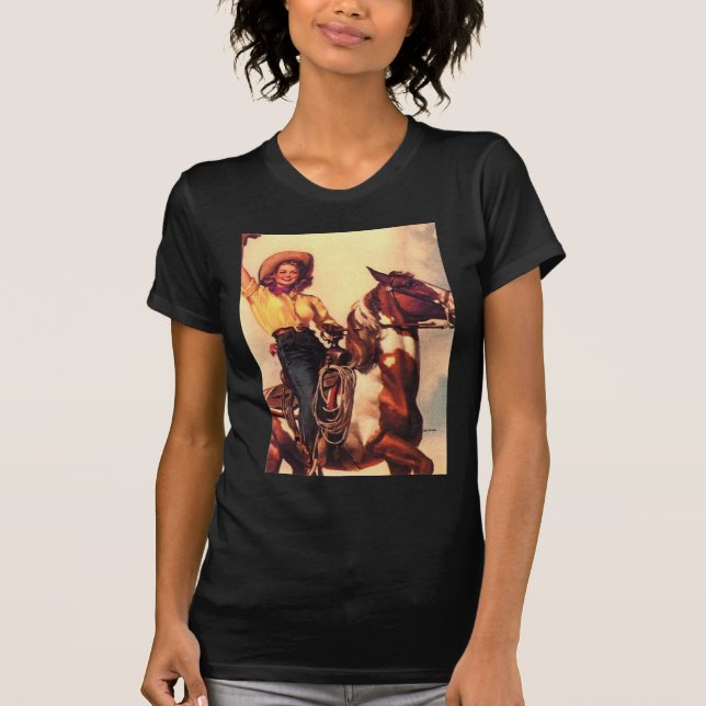 Cowgirl on Her Horse T-Shirt (Front)