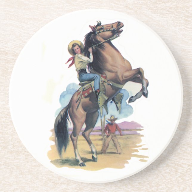 Cowgirl on Horse Coaster (Front)