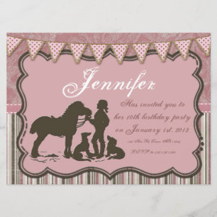 Cowgirl on Pink Invitation