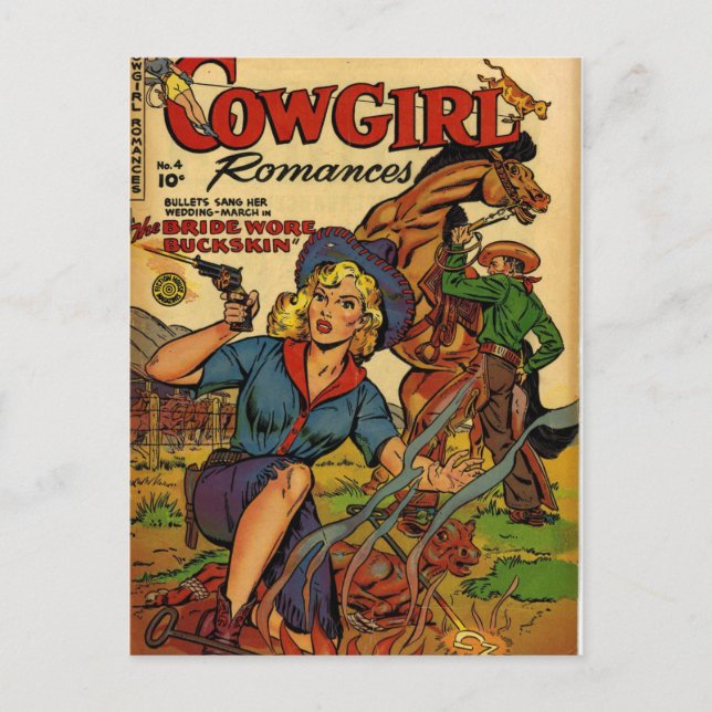 Cowgirl out on the Range Postcard (Front)