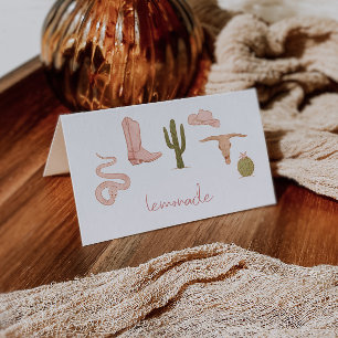 Cowgirl Party Food Label Place Card
