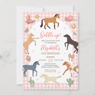 Cowgirl Party Horse Birthday Invitation