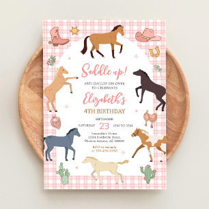 Cowgirl Party Horse Birthday Invitation