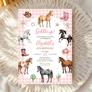 Cowgirl Party Horse Birthday Invitation