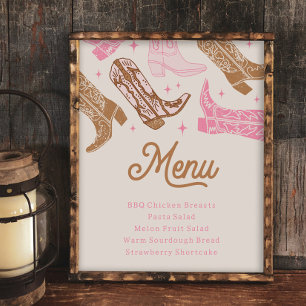 Cowgirl Party Menu Sign
