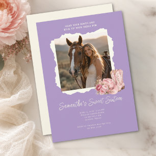 Cowgirl Photo Sweet 16 Birthday Invitation