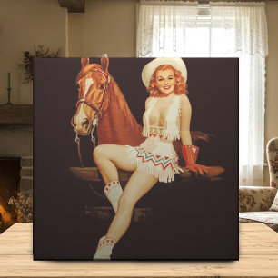 Cowgirl Pin-Up Tile