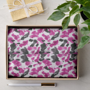 Cowgirl Pink Black White Cow Print Birthday Tissue Paper