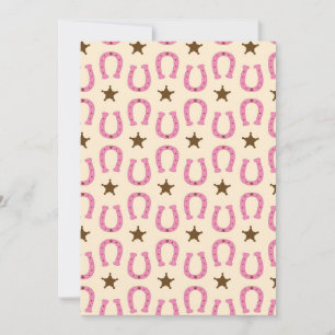 Cowgirl Pink Horseshoe Sheriff Star Country Texas Invitation