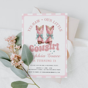 Cowgirl Pink Rodeo Birthday Party Invitation
