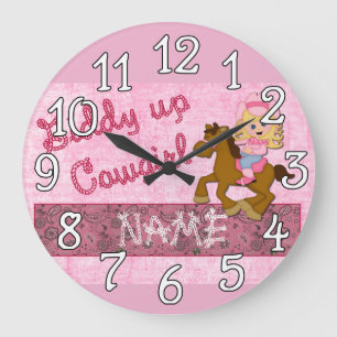 Cowgirl Pink Western design Wall Clock