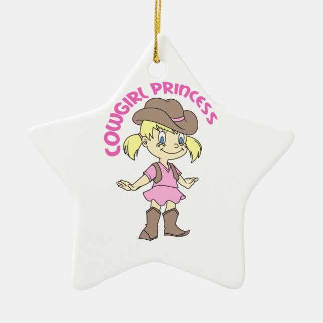 COWGIRL PRINCESS CERAMIC TREE DECORATION (Front)