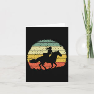 Cowgirl Retro Barrel Racing Horseback Riding Rodeo Card