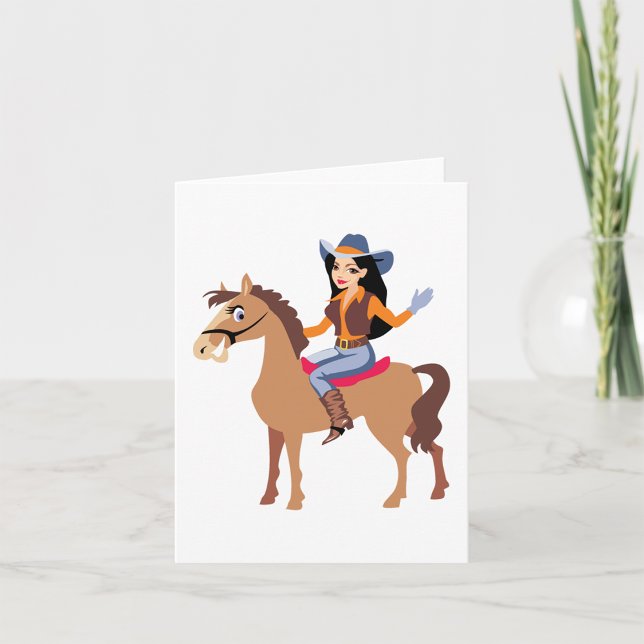 Cowgirl Riding A Horse Note Cards (Creator Uploaded)