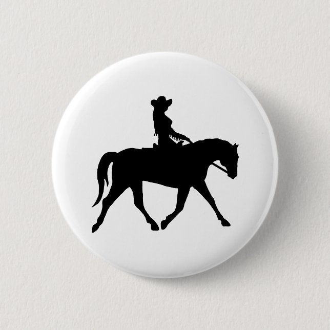 Cowgirl Riding Her Horse 6 Cm Round Badge (Front)