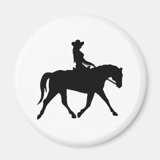Cowgirl Riding Her Horse Magnet