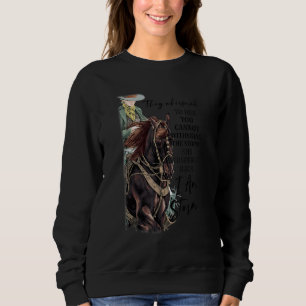Cowgirl Riding Horse I'm The Storm Western Country Sweatshirt