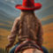 Cowgirl riding into the sunset, Cowboy hat v10